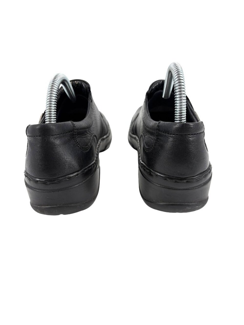 Josef Seibel Womens EU 39 Black Leather Comfort Shoes Metal Accent Minimalist - Picture 5 of 9